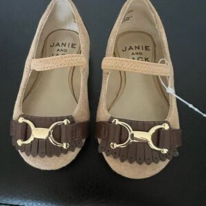 Janie and Jack Tan and Brown Infant Shoes